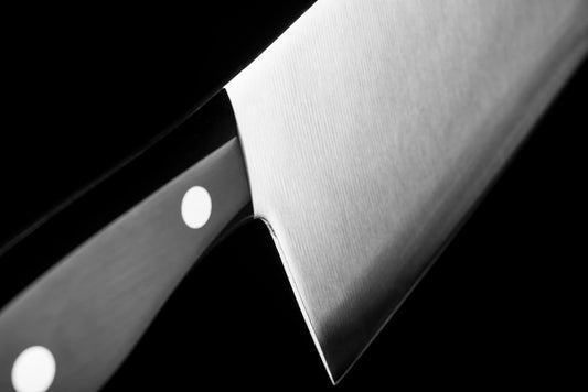 Carbon steel knife blade with natural patina