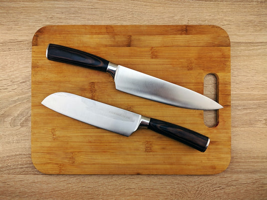New Japanese knife on cutting board