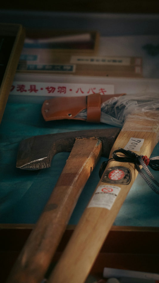 Blacksmith tools in Japanese workshop