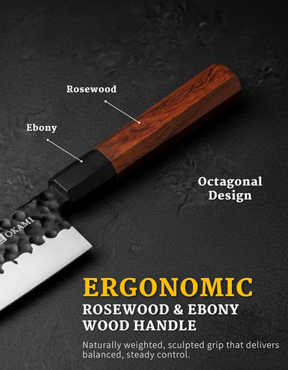 Classic Chef Knife 8 Inch – Japanese AUS 8 Steel Gyuto Knife, Ultrasharp & Perfectly Balanced Kitchen Knife with Rosewood