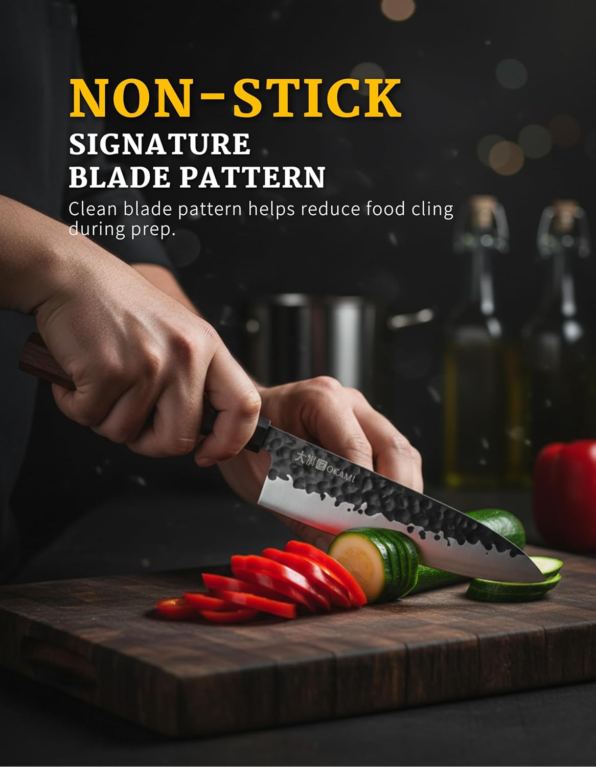 Classic Chef Knife 8 Inch – Japanese AUS 8 Steel Gyuto Knife, Ultrasharp & Perfectly Balanced Kitchen Knife with Rosewood