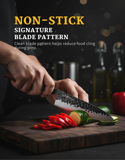 Classic Chef Knife 8 Inch – Japanese AUS 8 Steel Gyuto Knife, Ultrasharp & Perfectly Balanced Kitchen Knife with Rosewood
