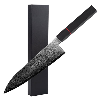 Okami Blades 8″ Japanese Chef’s Knife – AUS‑10 Core, 67‑Layer Damascus, Resin Handle – Gift‑Ready Premium Kitchen Blade