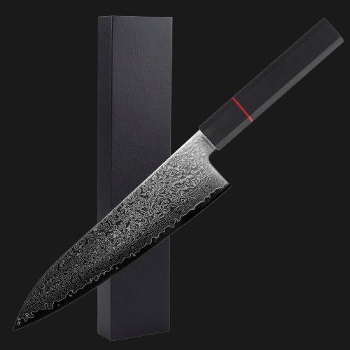 Okami Blades 8″ Japanese Chef’s Knife – AUS‑10 Core, 67‑Layer Damascus, Resin Handle – Gift‑Ready Premium Kitchen Blade